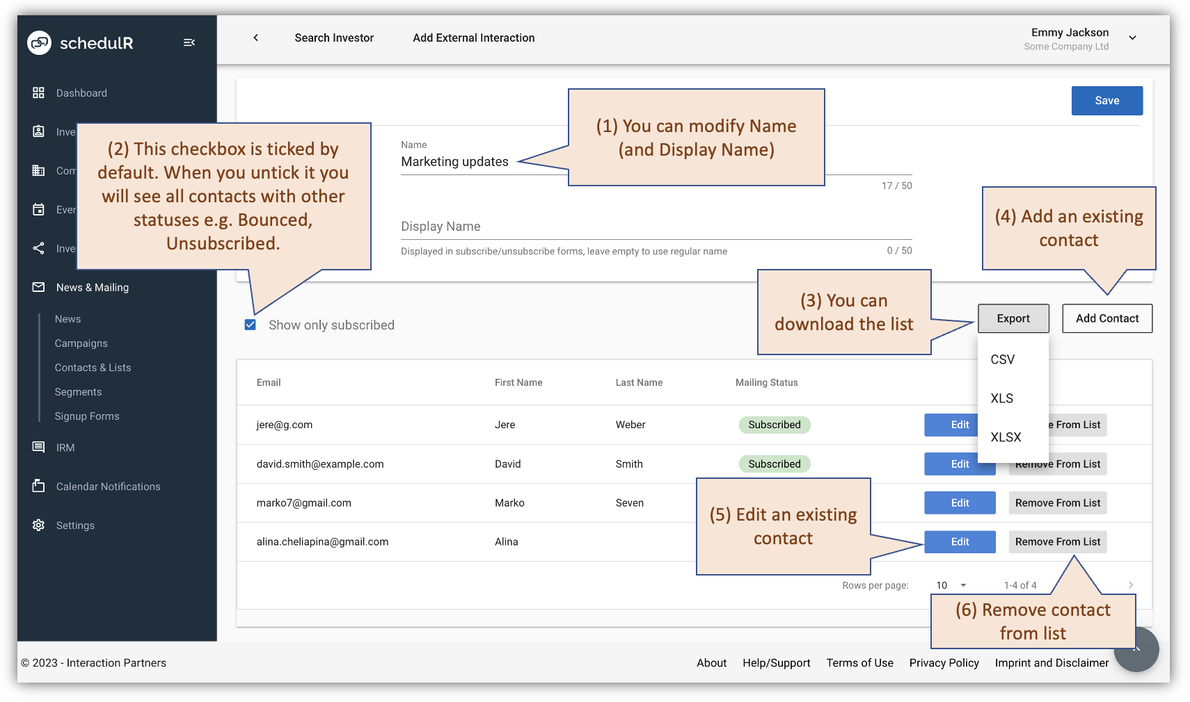 Figure 10.12 – Distribution lists – Detailed view