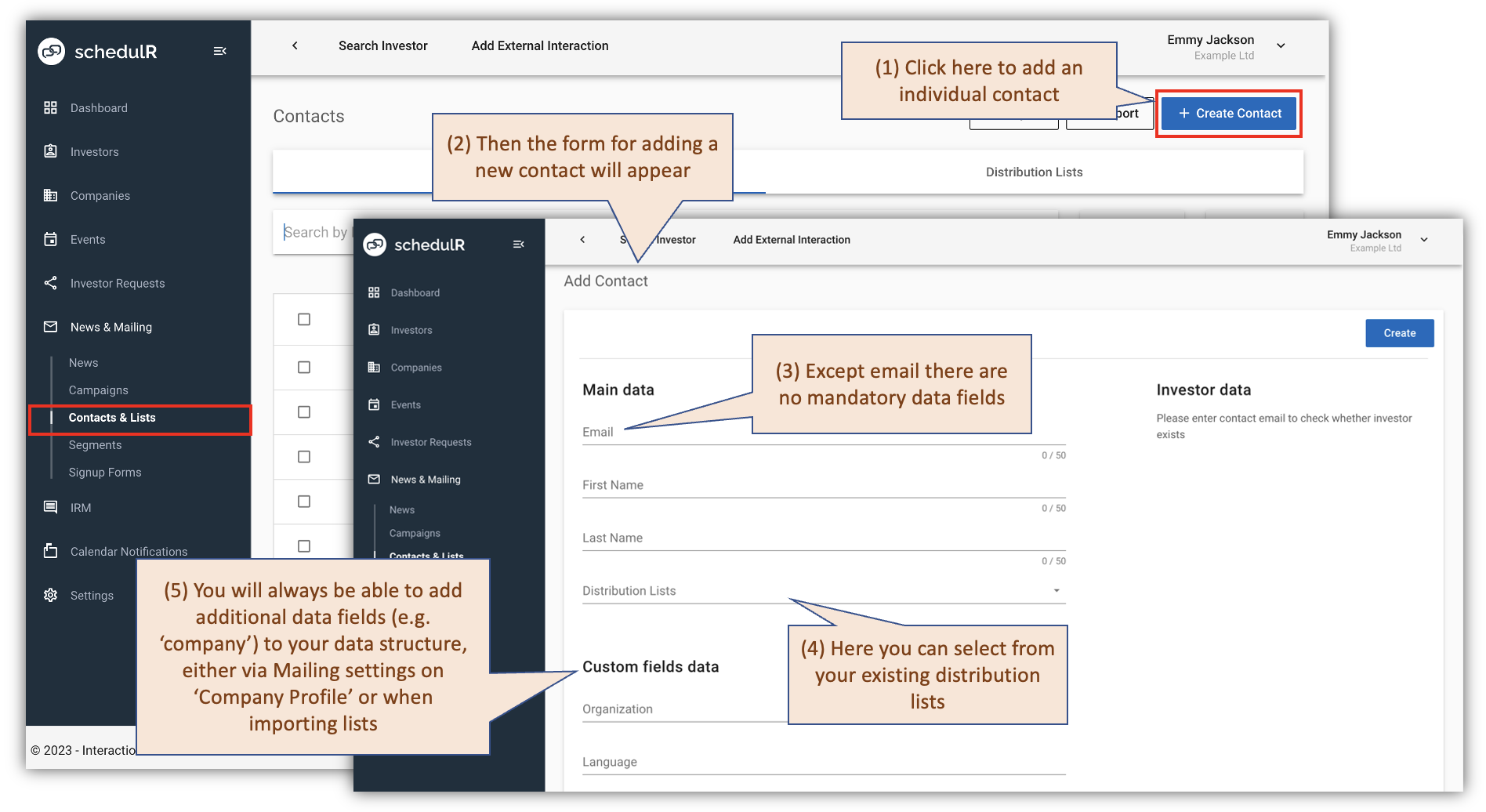 Figure 10.2 – Add Mailing contact one by one