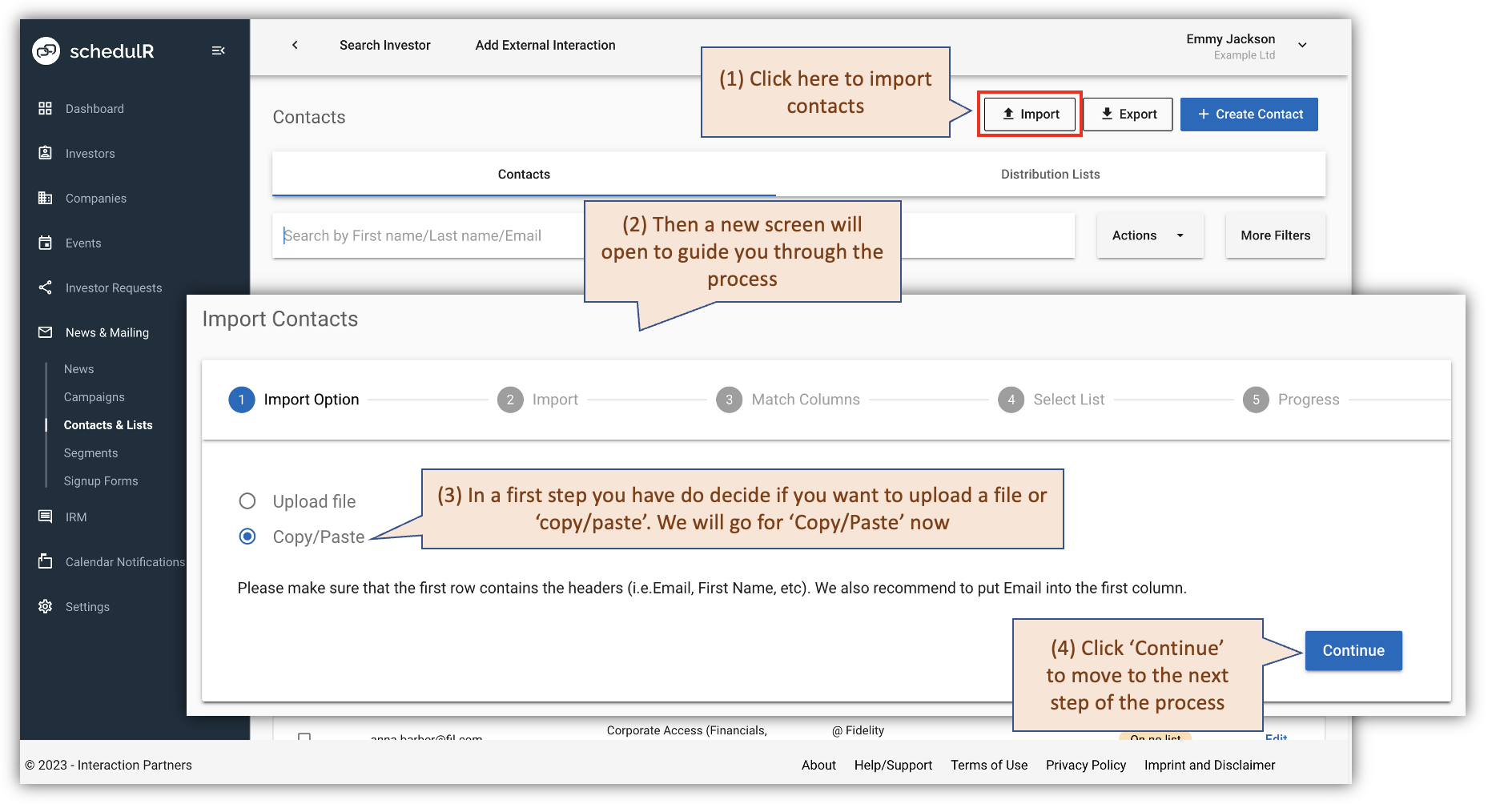 Figure 10.3 – Importing contacts – Import Option