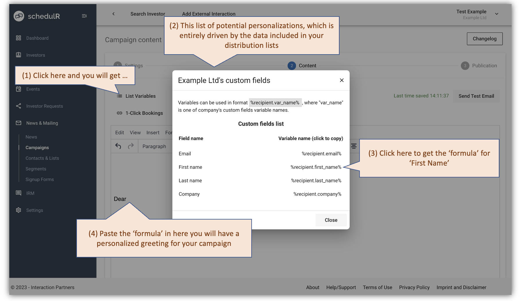 Figure 11.2 – Campaign - Content – Personalized links
