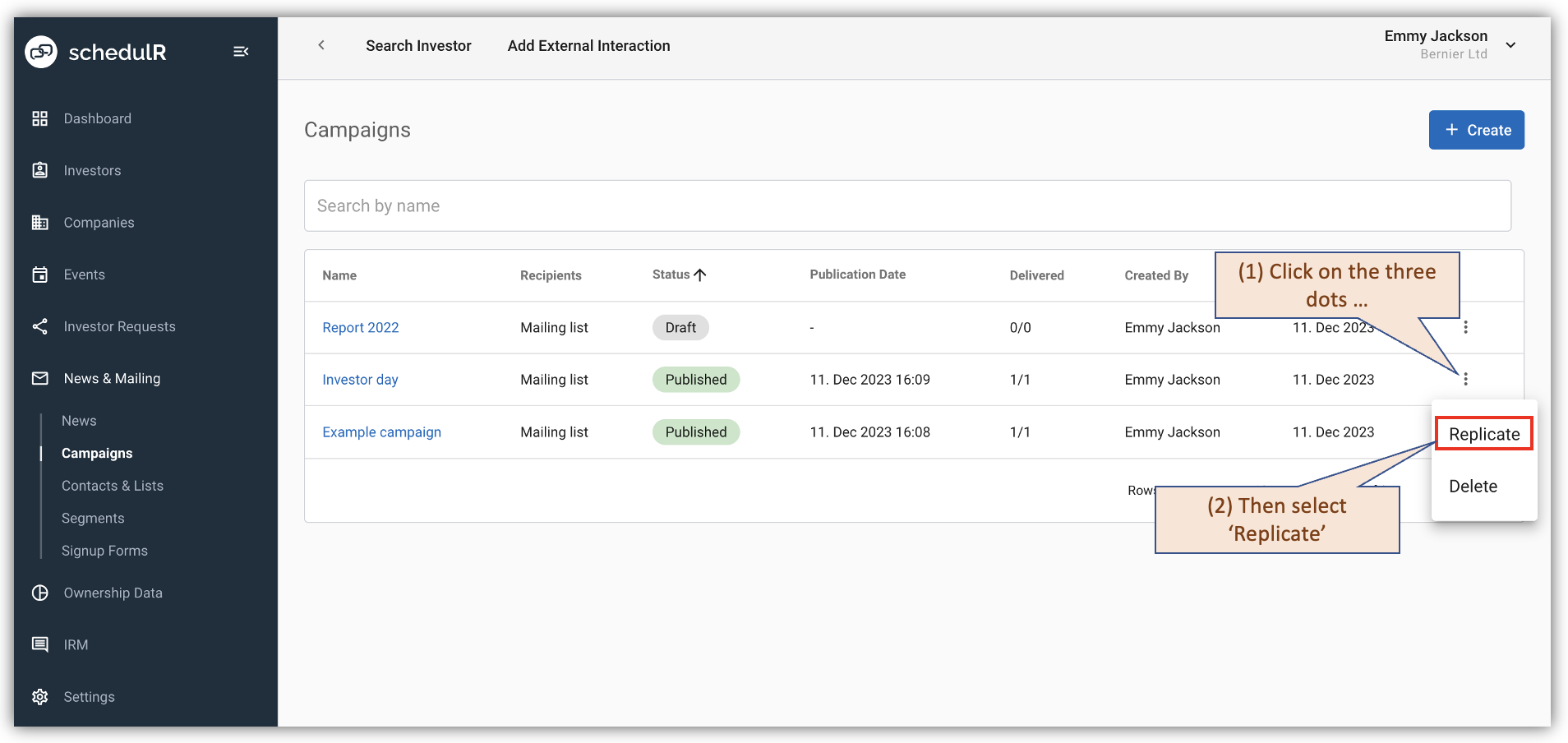 Figure 11.7  – Campaign – Replicate an existing campaign