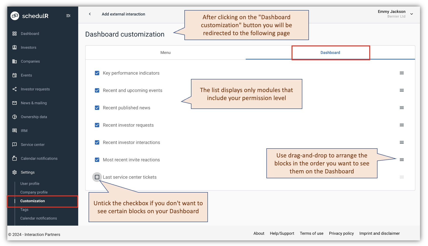 Figure 2.4.2 – Dashboard customization-2