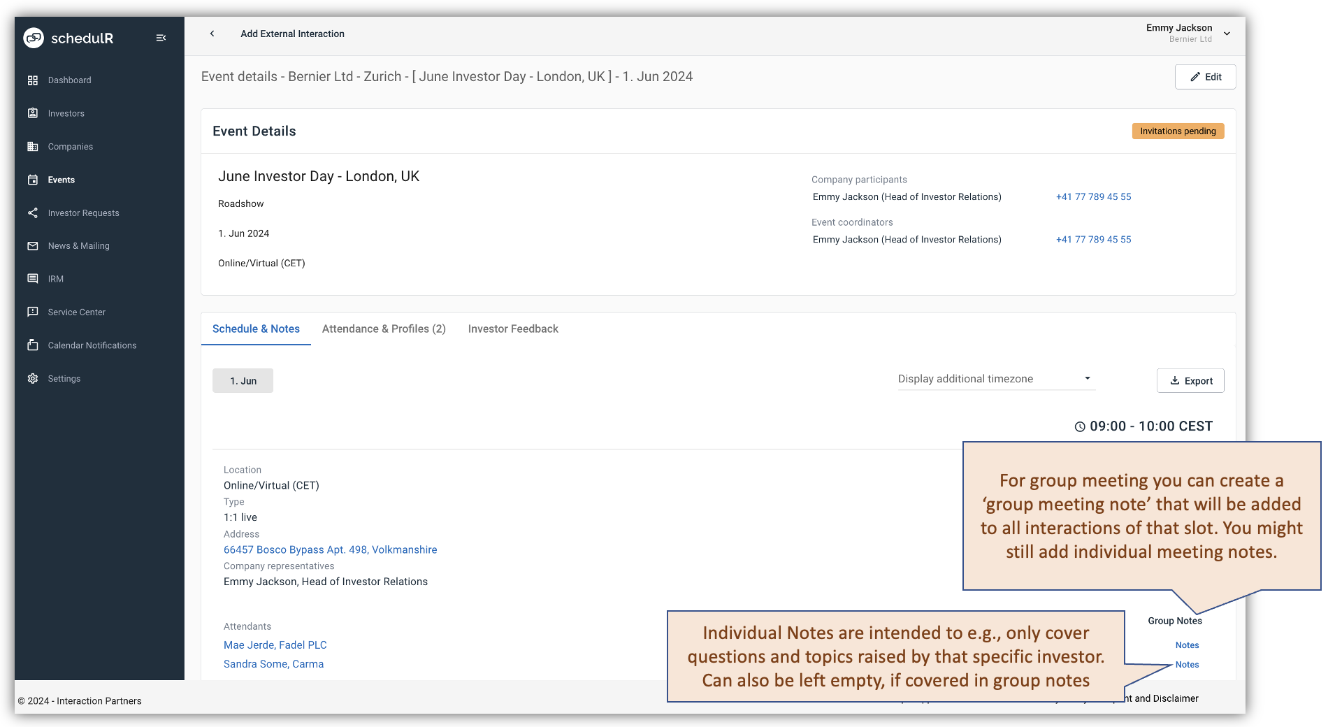 Figure 3.17 – Add Meeting Notes via event schedule – 2/3