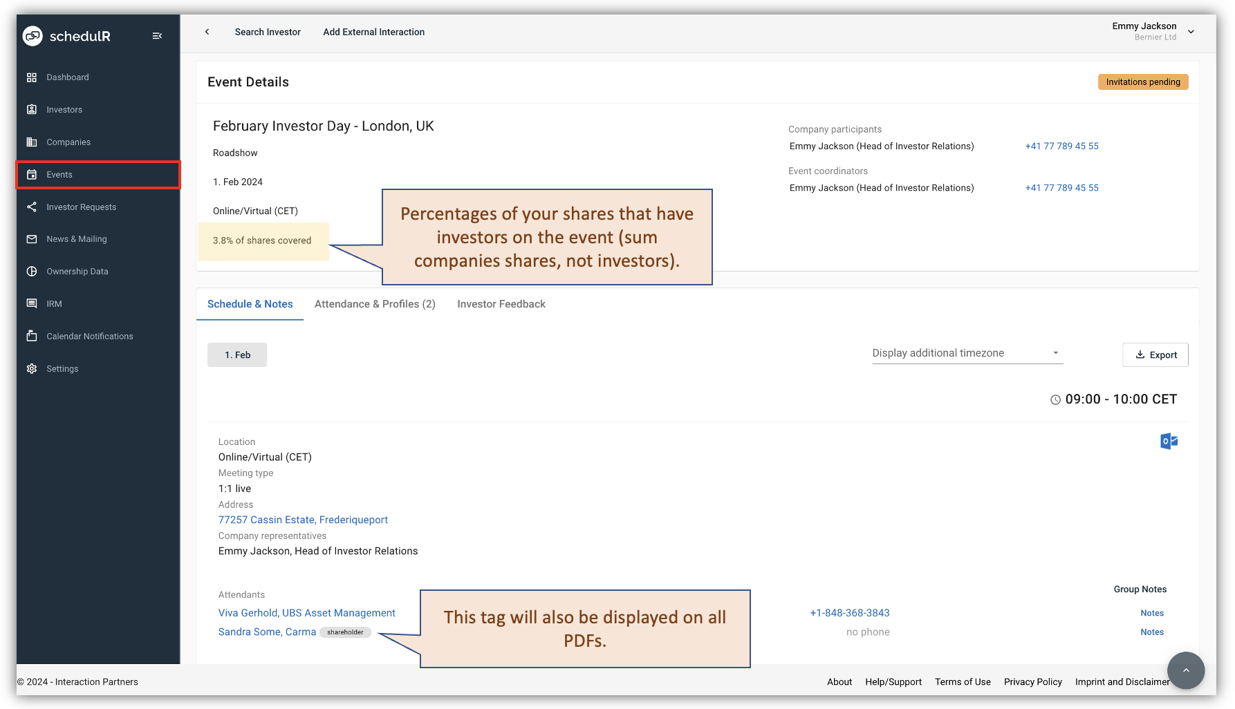 Figure 5.9 - Ownership Data – Events