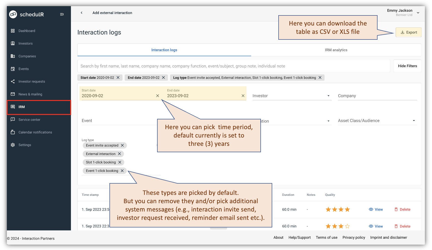 Figure 6.1 – View and Download Interactions for IR Reporting
