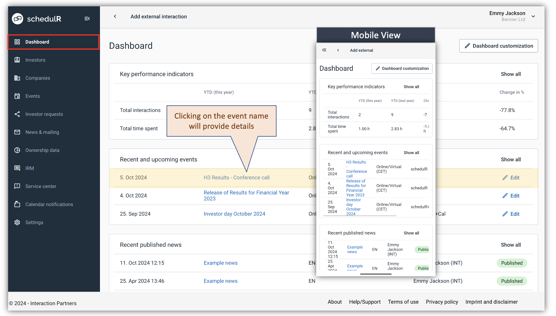 Figure 8.2 – View schedulR Events via dashboard