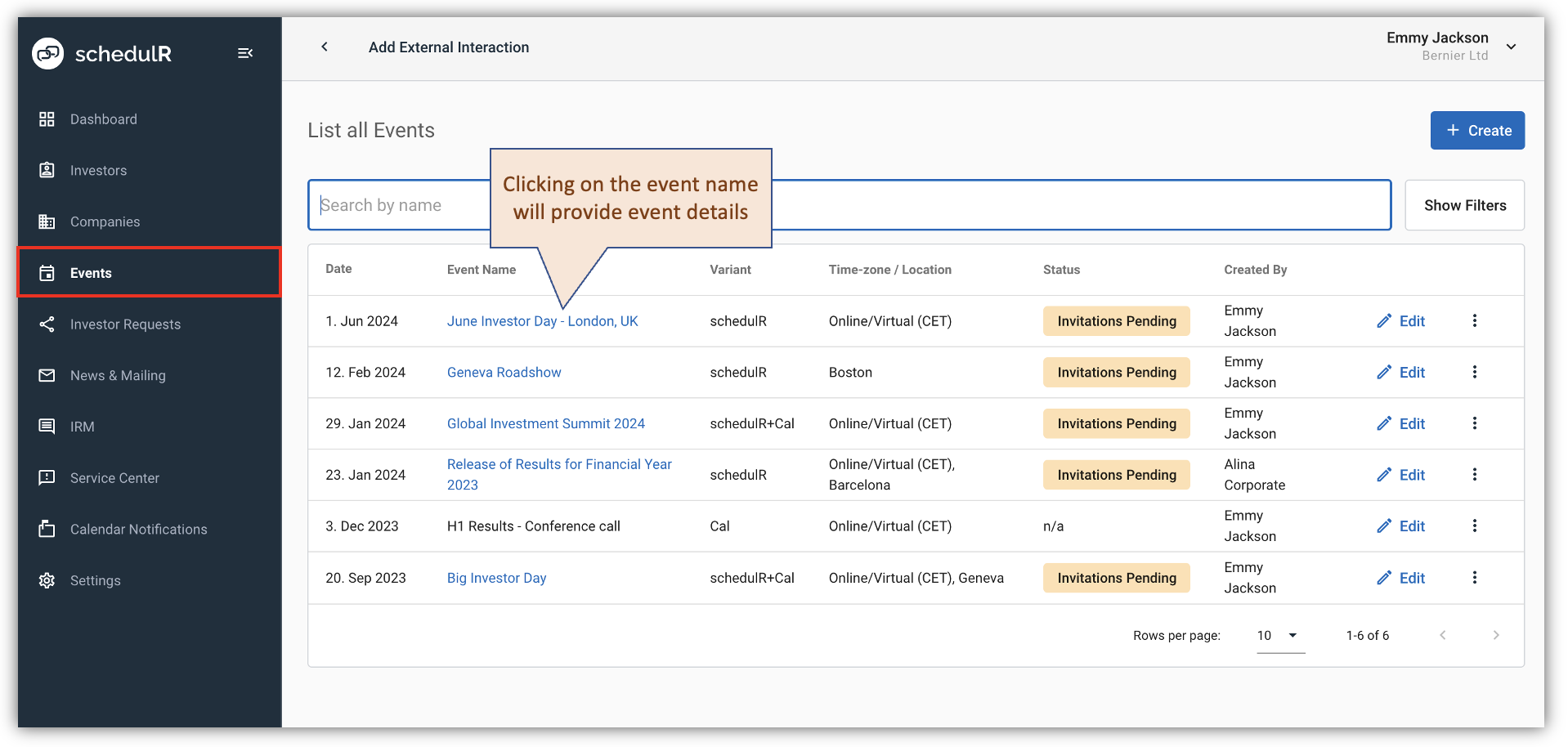 Figure 8.3 – View schedulR Events
